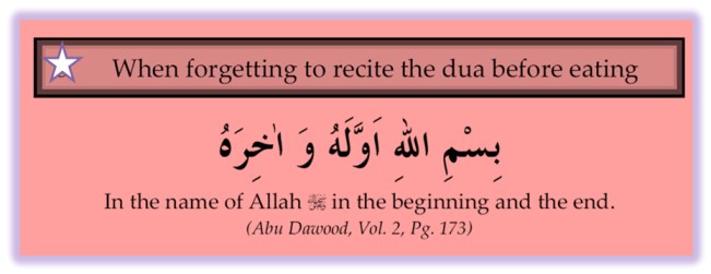 forgetting to recite bismillah